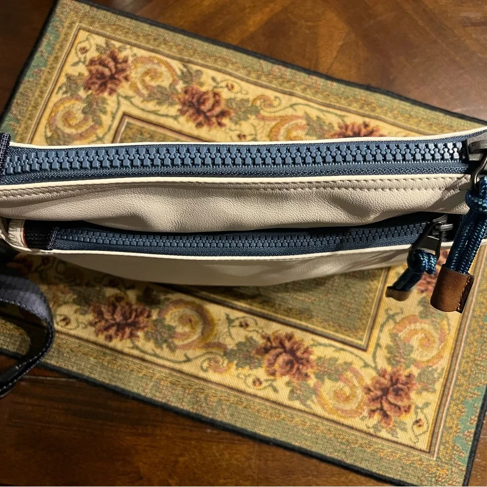 COACH Pacer Crossbody in Chalk, Navy & Brown - Picture 6 of 14